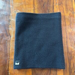 Montec Classic Knitted FW24 Facemask Neck Gaiter Black Ribbed Knit Logo Patch